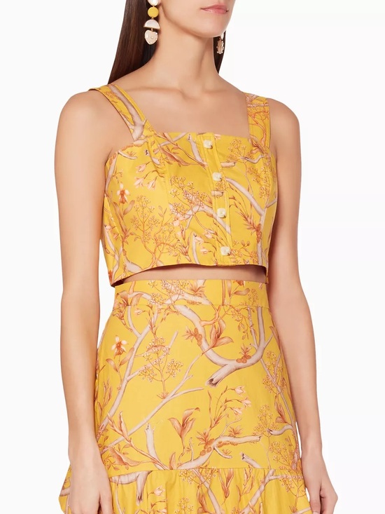 Johanna Ortiz Tops - Johanna Ortiz Yellow Printed Romantic Travels Top | Size 0